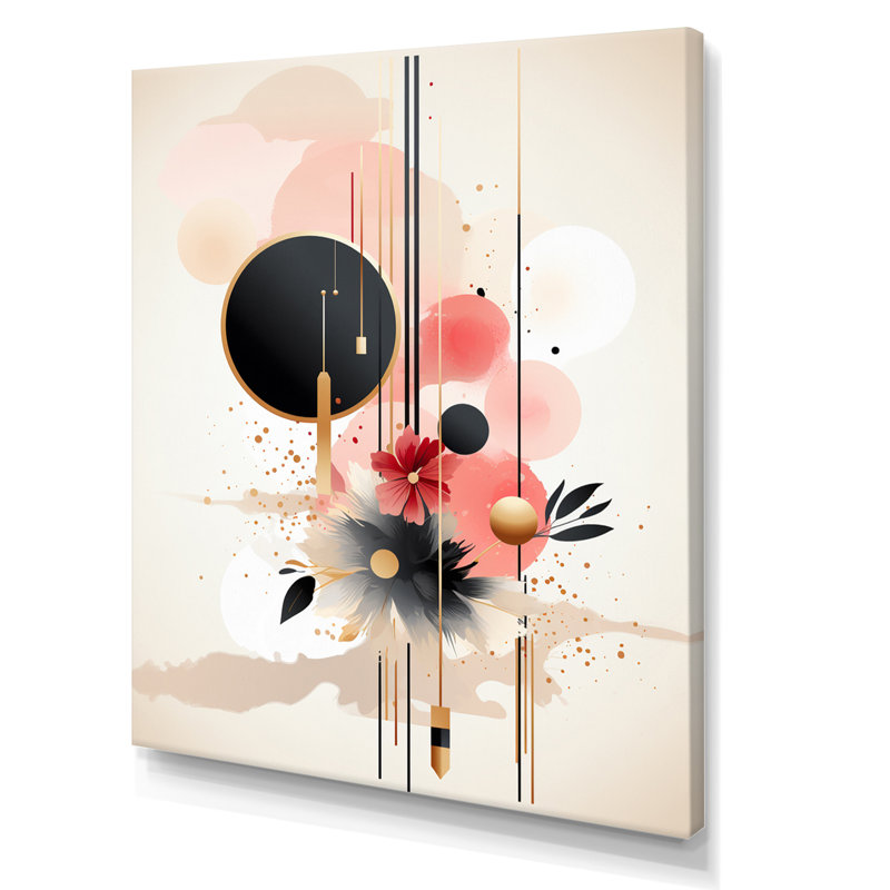 Art mural rétro sur toile de fleurs bohème rétro - autres plantes et fleurs, H 44 po x l 34 po x P 1,5 po, Toile tendue