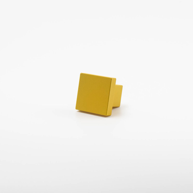 ROUS Hardware Art Deco Square Knob, Sunflower (Yellow)