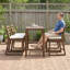 Ensemble de meubles de patio 5 pièces résistant aux intempéries - Conception en bois massif pour les repas en plein air-2053780965