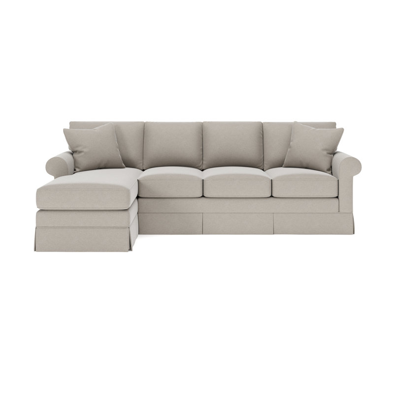 Friedman Upholstered Sectional, Left Hand Facing, Drusky Linen Sustain® Basketweave