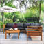 Ensemble de canapé d'extérieur à structure en bois avec coussins beiges Design exotique avec accessoires en métal robuste-1698164515