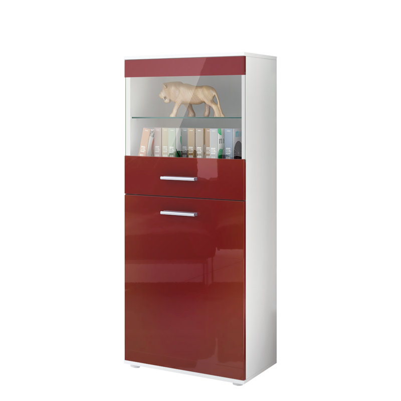 Kinser Curio Cabinet, Burgundy, Without
