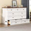 Commode lit escamotable en pin massif avec station de charge et grand tiroir de rangement-755150813