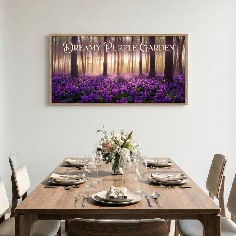 Tableau encadré sur toile violette onirique, 1 pièce, 122 x 61 cm, 48 x 24 pouces