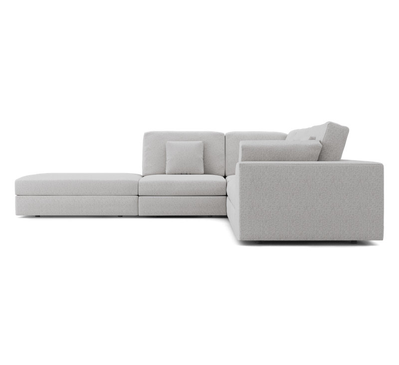 Perry Modular Sofa Set 02, Gris Fabric, Left Hand Facing