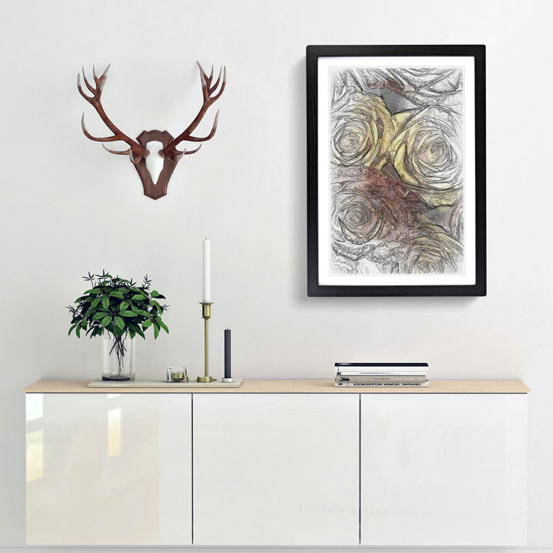 View of the Roses in Abstract - Picture Frame Graphic Art Print, 91cm H x 60cm W x 2cm D, Black