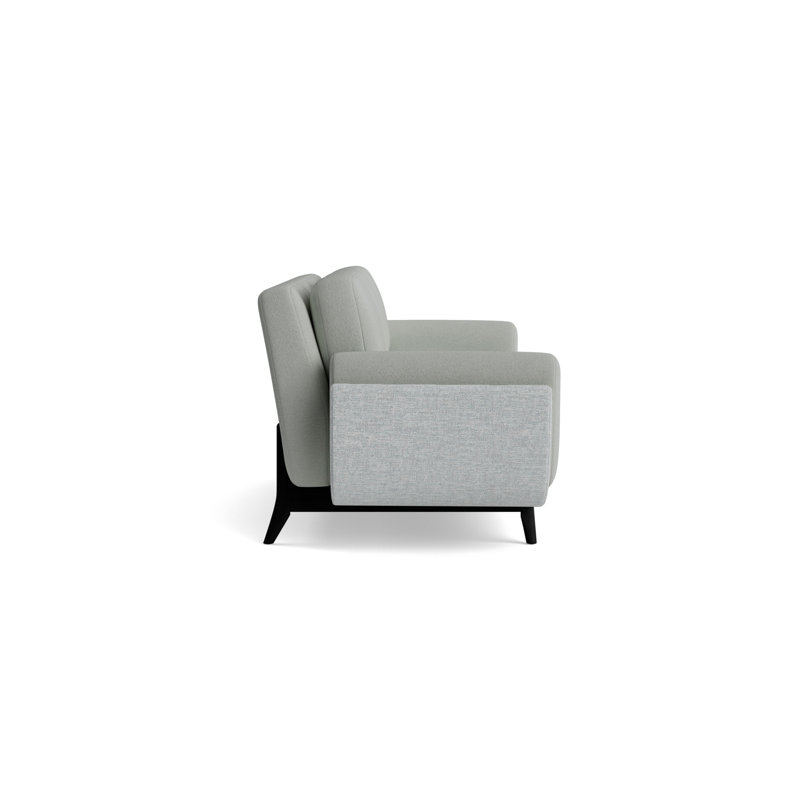 Regatta 100 Sofa, Boucle-Mineral Green/Textured Slub Weave-Sky Blue, Black