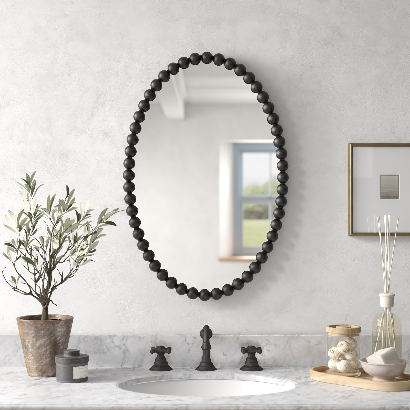 Sanne 20" Accent Mirror, Black