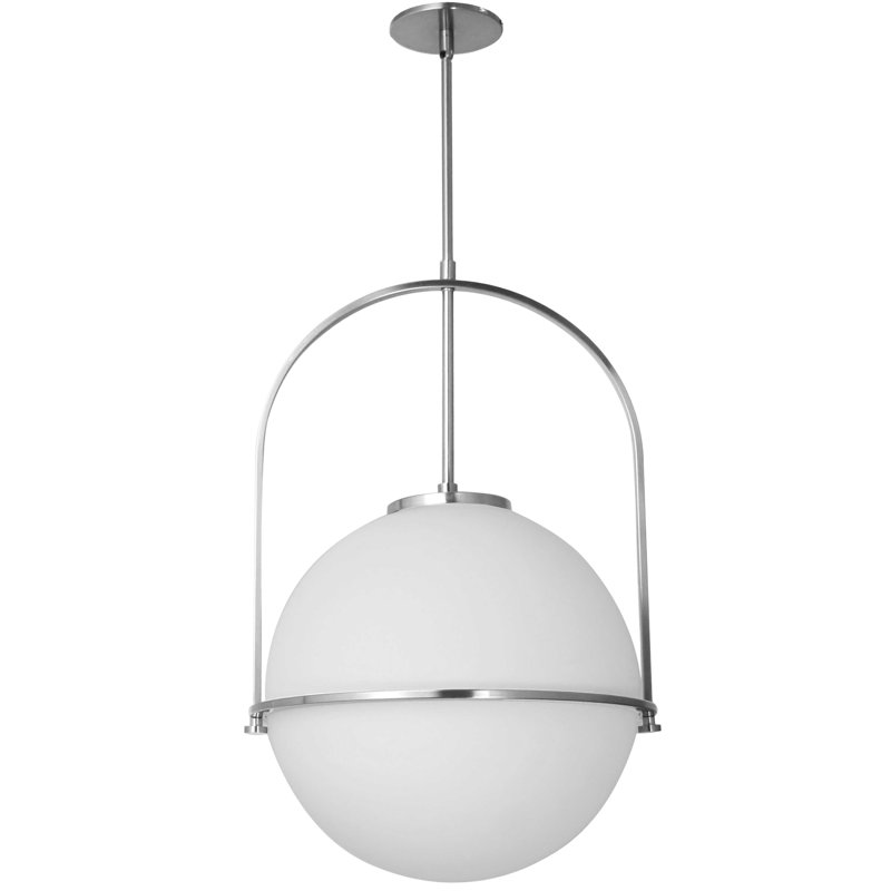 Luminaire suspendu incandescent 1 lumière Paola, H 23 po x l 15,5 po x P 15,5 po, Chrome poli