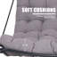 Balancelle suspendue avec support, coussin et structure en acier pour patio, chambre à coucher, jardin, balcon, bord de piscine, capacité de 350 lb