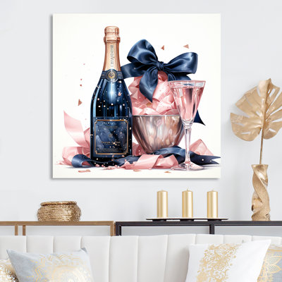 Fashion Champagne IV - Art mural en métal Fashion Champagne