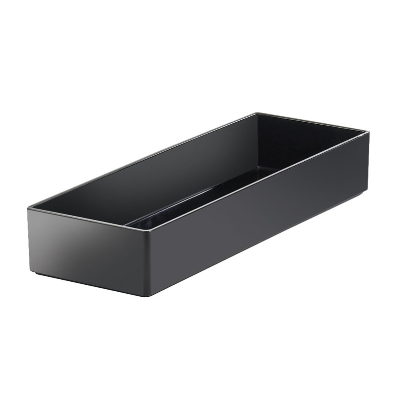 Melamine Box, Black Melamine, 3" H x 5" W x 15" D