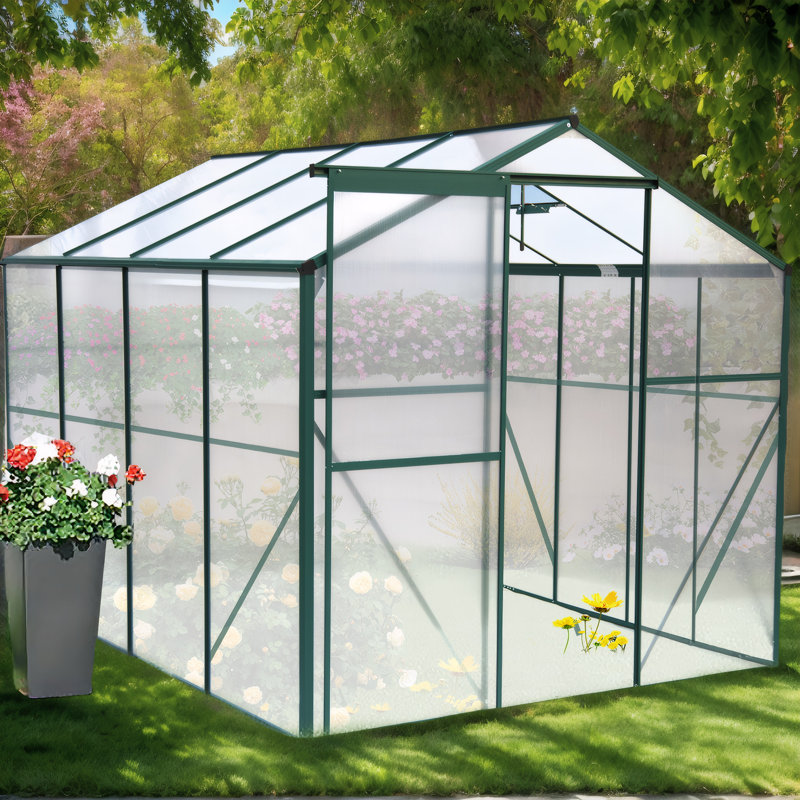 6'x8' Polycarbonate Walk-In Greenhouse – Heavy Duty Outdoor Garden for Backyard