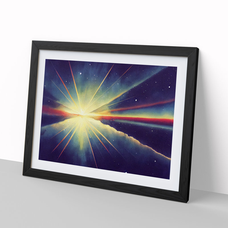 Shooting Star Vol.2 - Single Picture Frame Print, 46cm H x 64cm W x 2cm D, Black