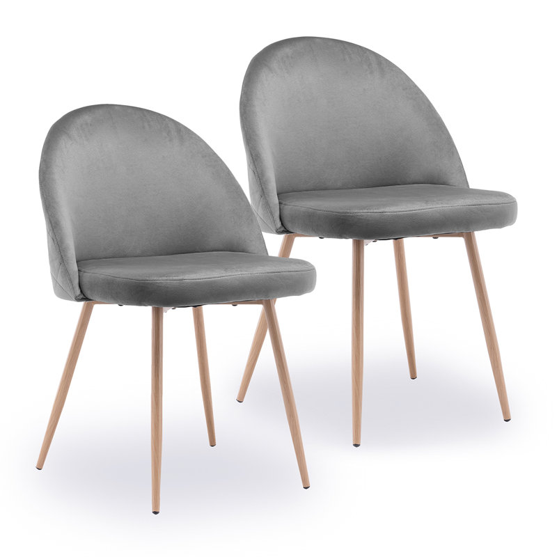 Sweeney 125.1cm H Velvet Upholstered Dining Chair, Dark Gray