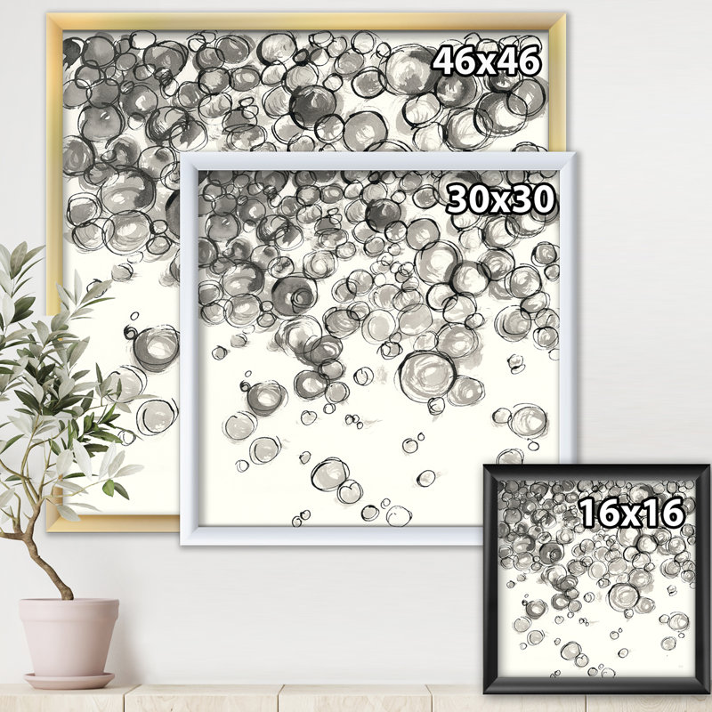 « simple bubbles iv »-cadre photo imprimé sur toile, Cadre noir, H 16 po x l 16 po x P 1 po