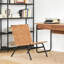 Fauteuil d'appoint en cuir brun tissé