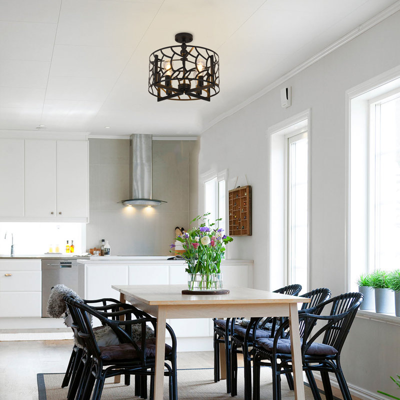 Plafonnier semi-encastré 4 lumières