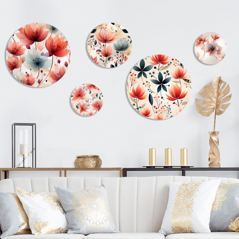 Gaspard - Ensemble de 5 reproductions d'art floral