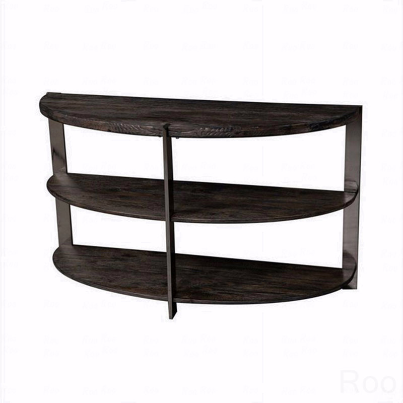 Console demi-lune avec 2 tablettes ouvertes