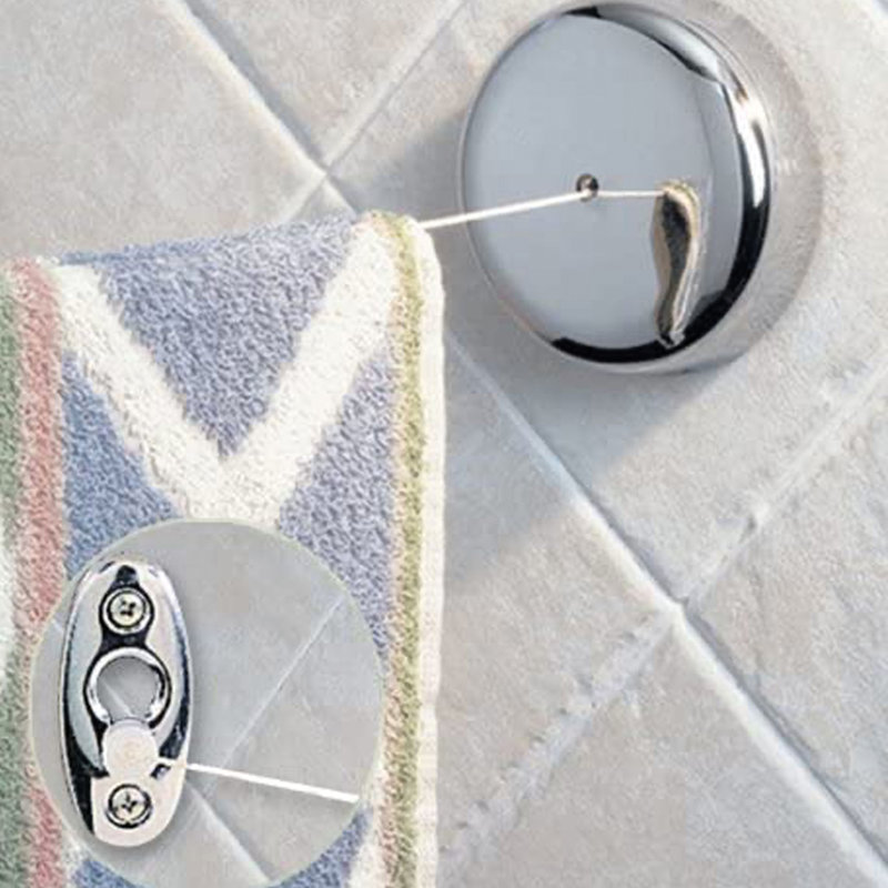Chrome-Plated Steel Retractable Clothesline for Ceiling Mount