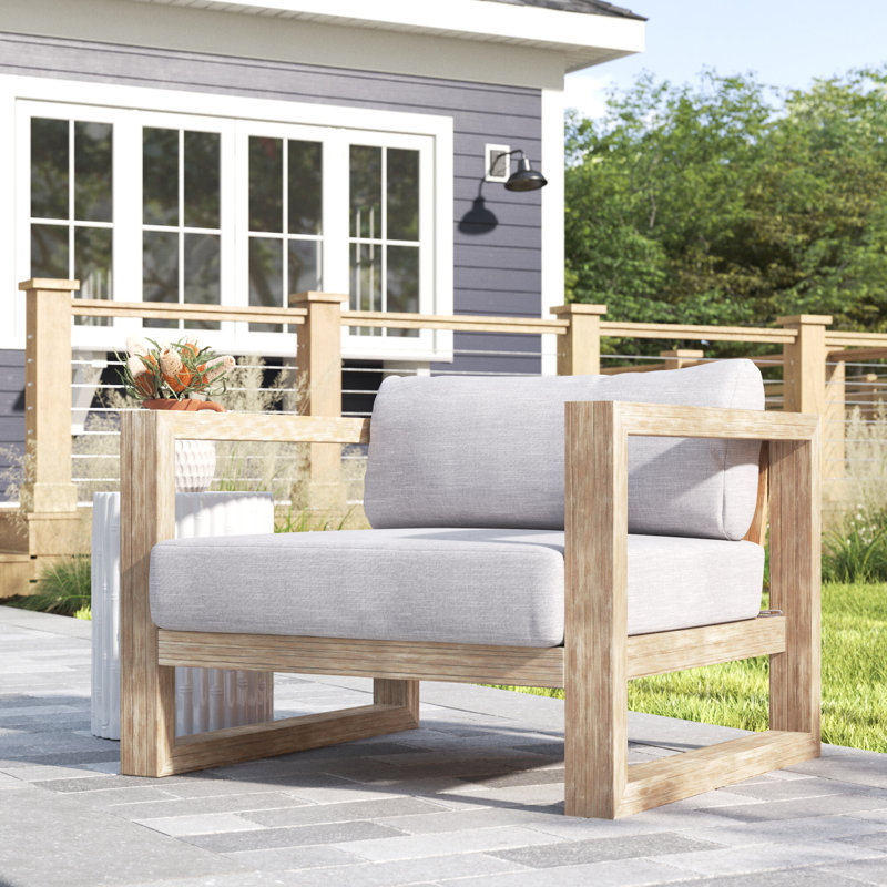 Chaise de patio avec coussins , Teck