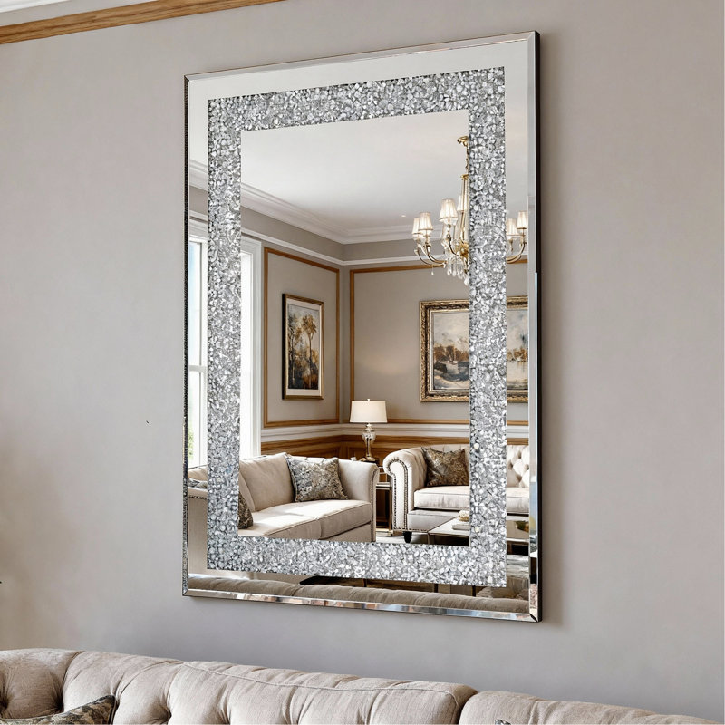 Grand miroir suspendu en cristal Crystal Diamond