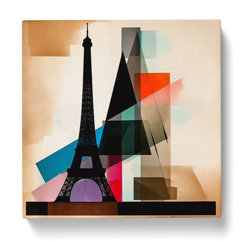 Eiffel Tower Suprematism - Print, 35cm H x 35cm W x 3cm D