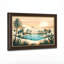 Art mural antique sur toile encadré doré pour le salon, la chambre à coucher, le bureau ou le vestibule - Décoration murale décorative avec oasis du désert-309575562-309575565