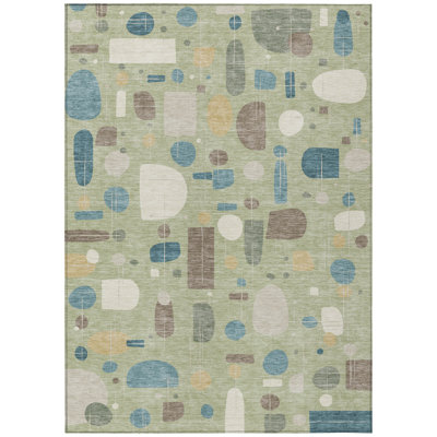 Machine Washable Indoor/Outdoor Juliet ACN2393 Mid-Century Modern Rug