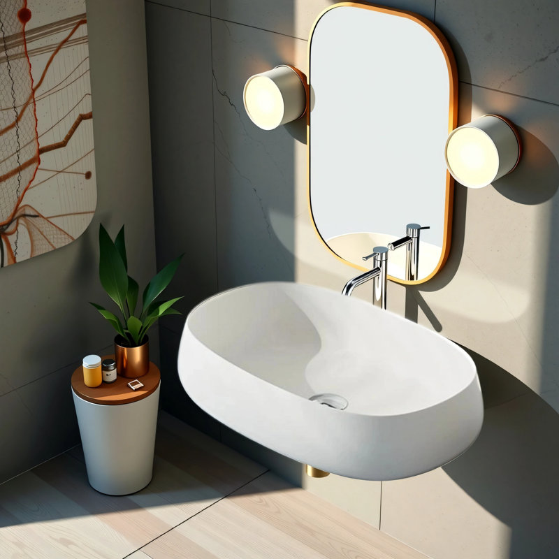 Lavabo pour salle de bain Boat, Blanc