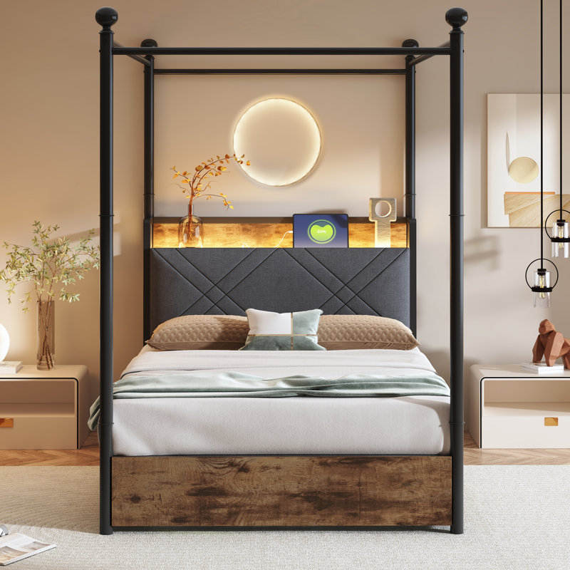 Metal Storage Bed, Single (3')