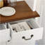 Buffet de cuisine blanc avec 6 portes, 2 tiroirs et 3 tablettes réglables à 3 niveaux