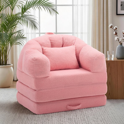 Folding Sofa Bed, Convertible Sleeper Chair with Armrest, Floor Futon Couch with Pillow, Sleeper Single Chair for Adults, Couches for Living Room, Small Couches for Small Spaces