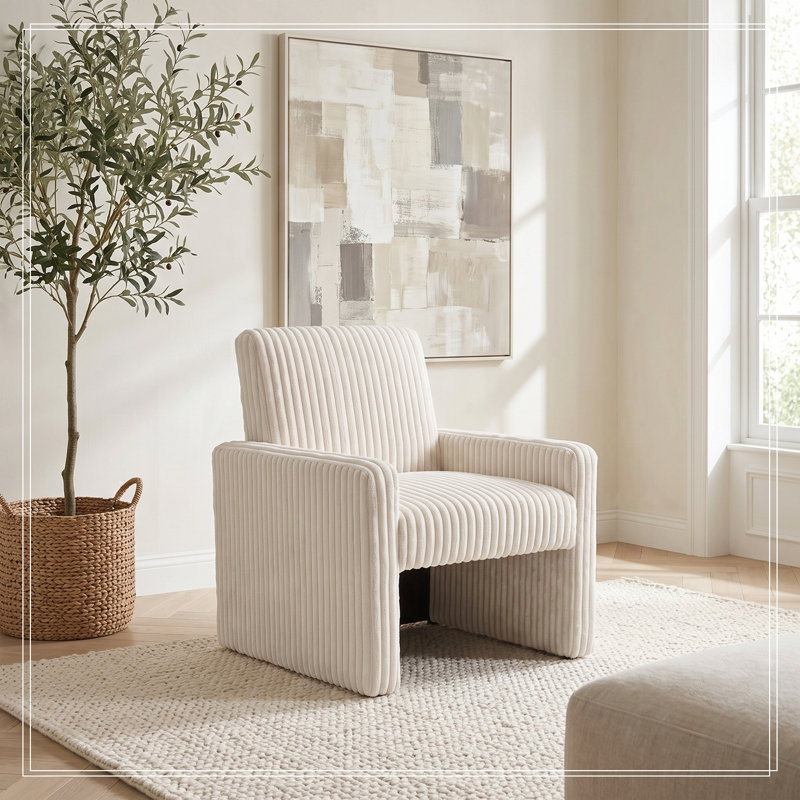 Fauteuil d'appoint avec coussin moelleux, White