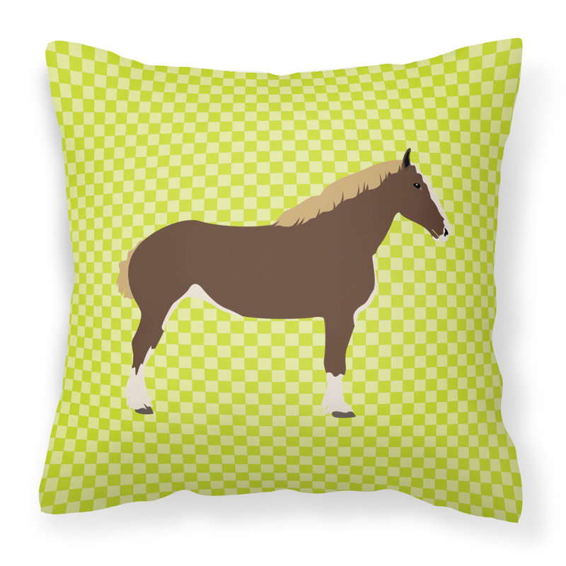 Coussin extérieur en tissu carré à contrôle cheval, 18 po x 18 po, Vert
