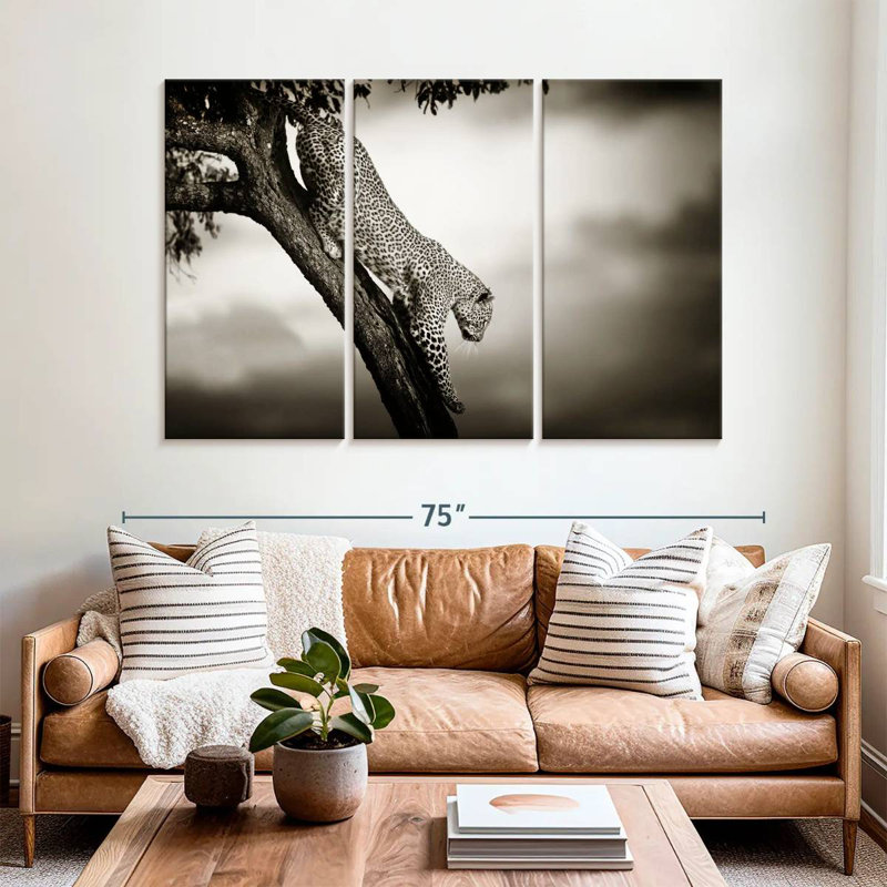 Leopard Coming Down, 42" H x 65" W