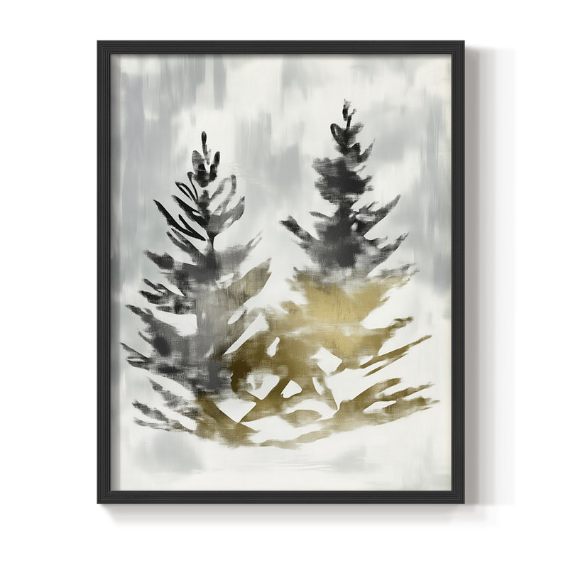 Reproduction encadrée - bois massif, Noir, noir, noir, noir, H 21 po x l 17 po
