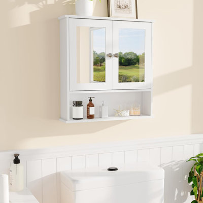 Wall Mount Mirror Medicine Cabinet, 22.2" over Toilet Storage with Adjustable Shelf