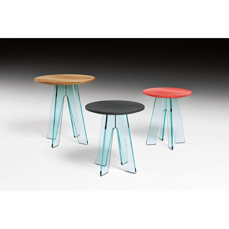 Bellino End Table, 55 cm H x 50 cm W x 50 cm D, Red