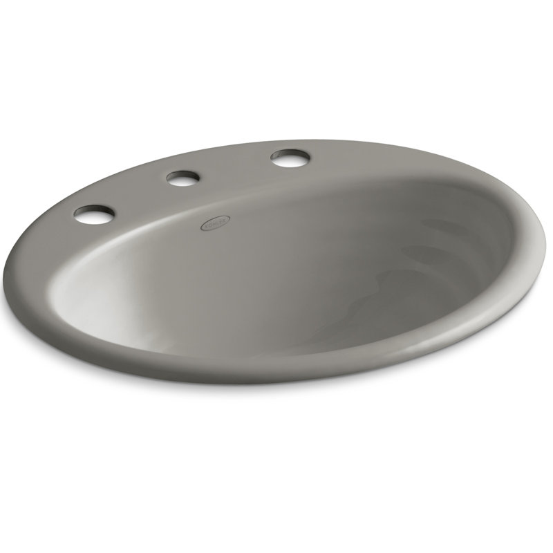 Ellington Metal Oval Drop-In Bathroom Sink with Overflow, Cashmere
