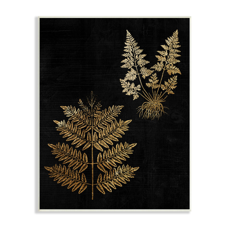 «Bold Fern Blade Illustration Rooted Forest Plants» par Daphne Polselli, H 15 po x l 10 po, Plaque murale