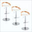 Tabouret de bar réglable avec pivot en métal et similicuir avec repose-pieds arrondi en T - ensemble de 3-702608889