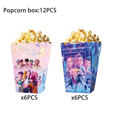 Kpop Demon Hunters Popcorn Boxes 12 Pack, Cartoon Kpop Party Favor Popcorn Treat Boxes Birthday Party Decorations 