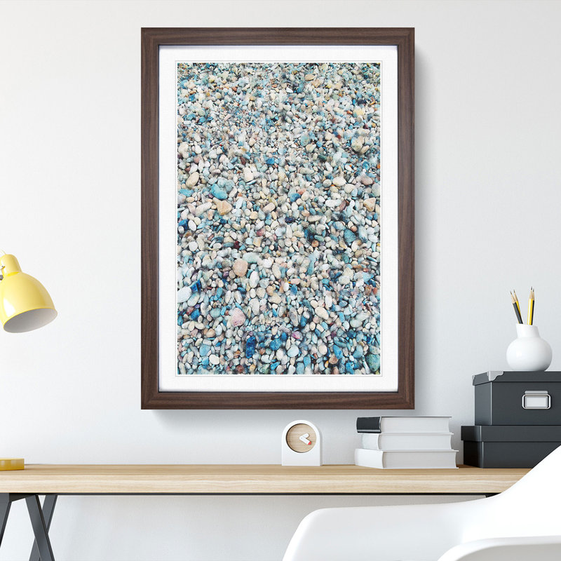 One Thousand Pebbles - Picture Frame Painting Print, Walnut Framed, 45cm H x 33cm W x 2cm D