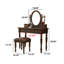 Coiffeuse 47,24 "de style américain en bois massif brun avec miroir
