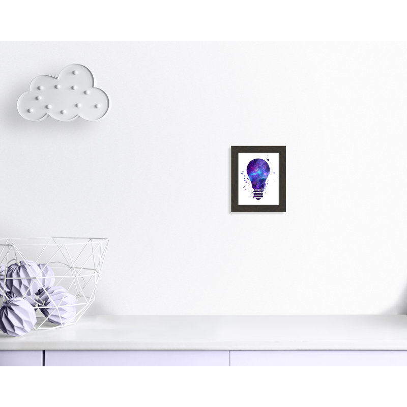 Décoration murale pour enfants light vagues, H 12 po x l 10 po x P 0,63 po, Cadre plat à grain de bois noir