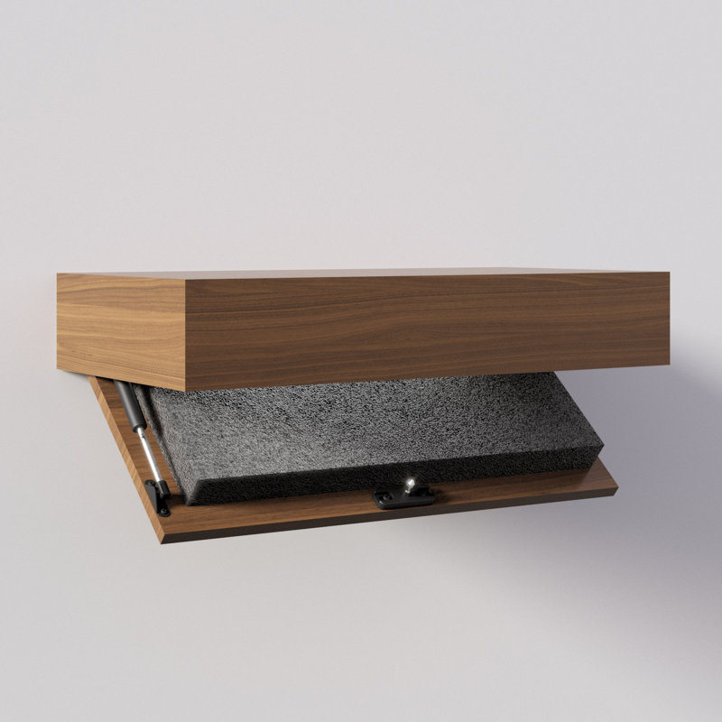 HIDE-A-SHELF Walnut Clear Finish Concealed Floating Shelf