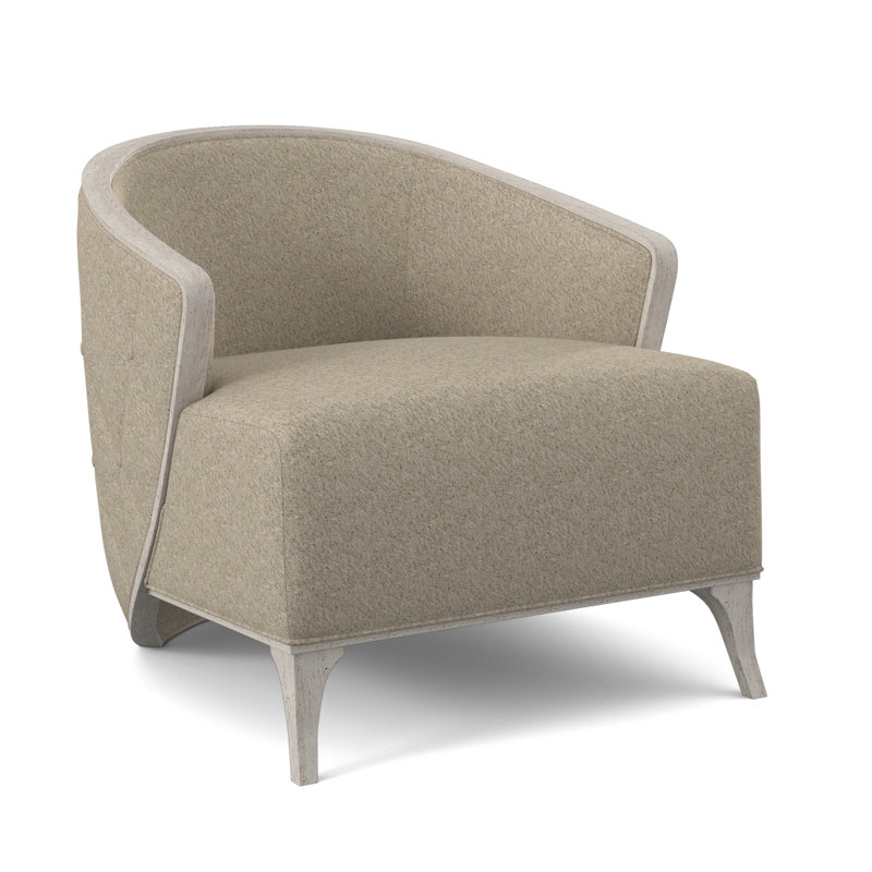 Fauteuil demi-tonneau l 30 po Peregrine, Bisque, Lin de Venise
