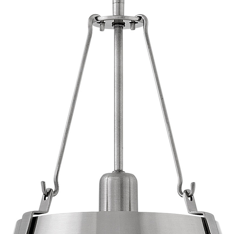 Luminaire suspendu conique à 1 lumière Cartwright, Nickel antique poli